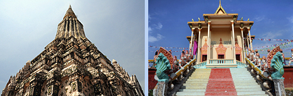 Oudong chedi and pagoda