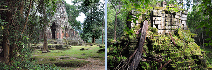 South-East Prasat Chrung and  Mangalartha temple (East Prasat Top) in  Angkor Thom