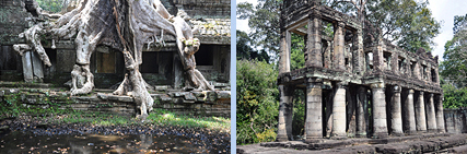 Preah Khan tree and double storey building